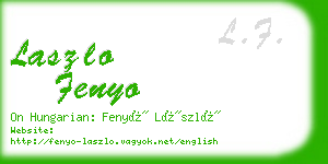 laszlo fenyo business card